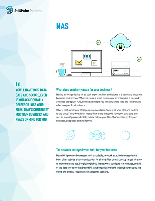 Datto NAS Brochure Cover Datto NAS Brochure Cover