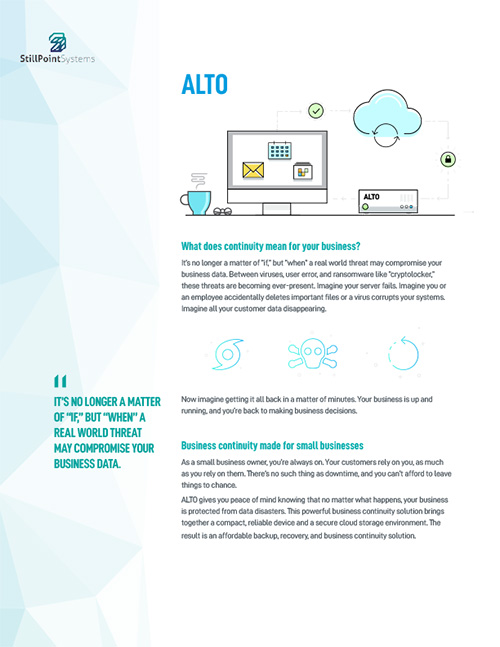 StillPoint Systems_ ALTO Brochure Cover Datto Alto Brochure Cover