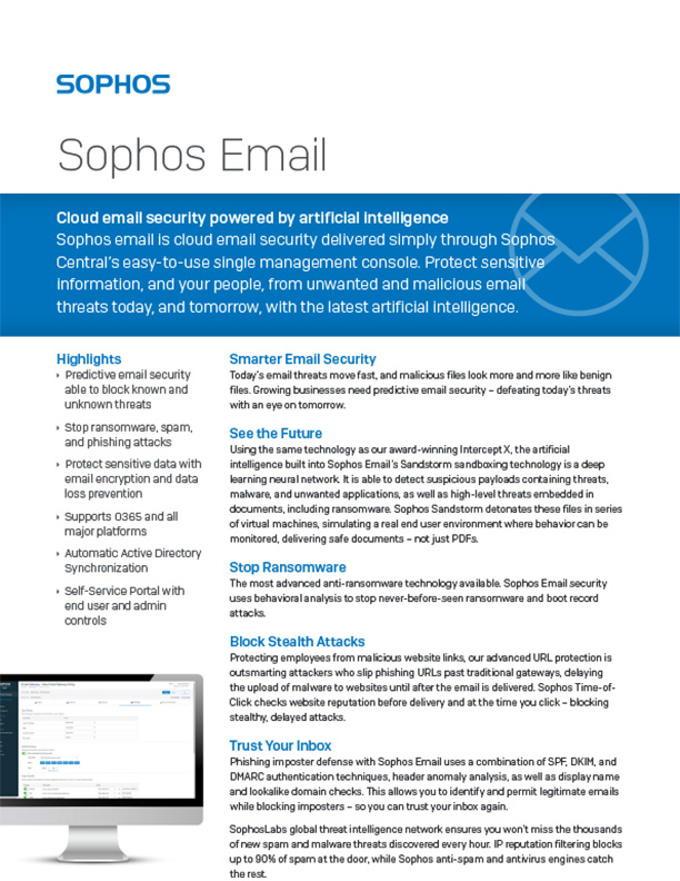 Sophos Central Email Brochure Cover