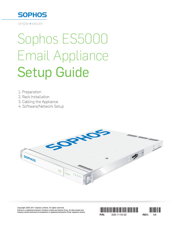 Sophos ES5000 Email Appliance Setup Guide Cover