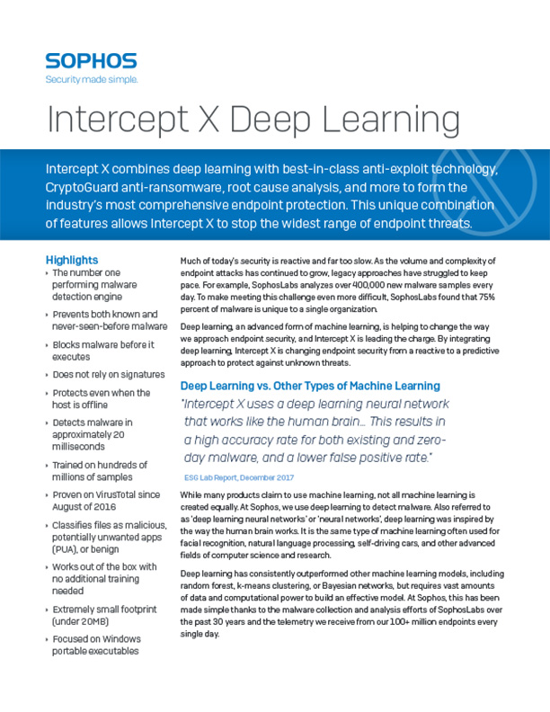 Datasheet: Intercept X Deep Learning