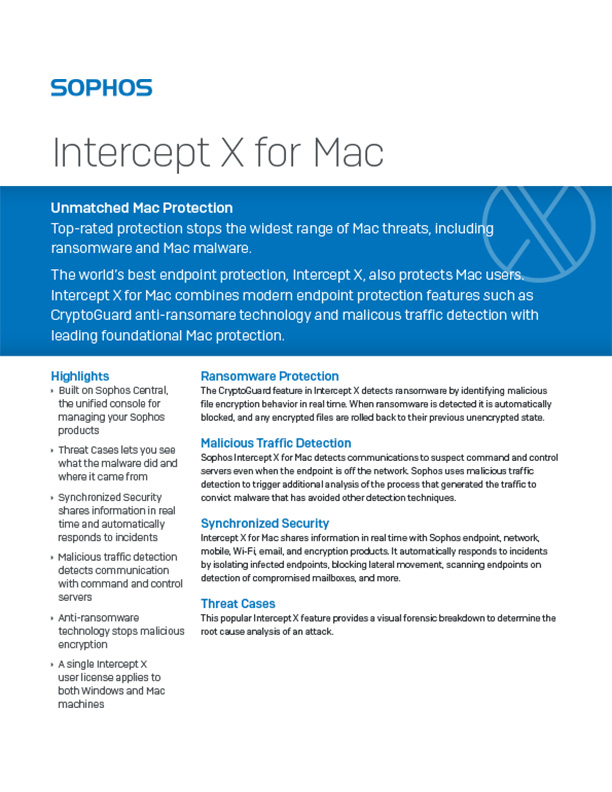 Sophos Intercept X for Mac Guide Cover